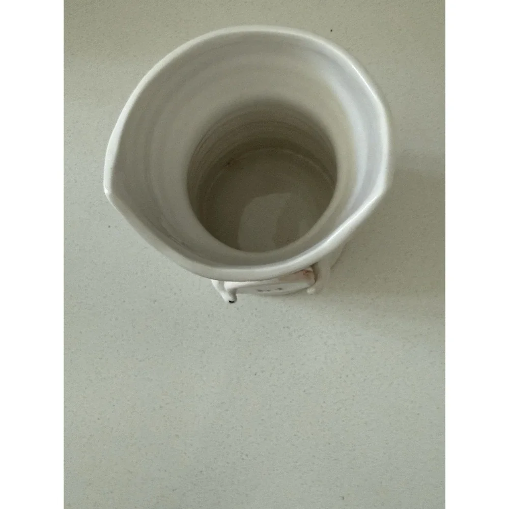 Cat White Planter Vase Ceramic Holding Hi Sign NEW‎ 6